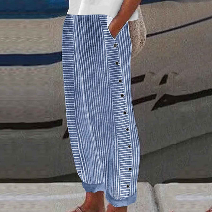 Gisela - Bequeme blau gestreifte Hose