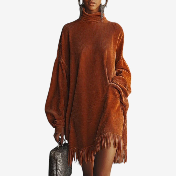 Inge | Damen Oversized Strickkleid mit Rollkragen
