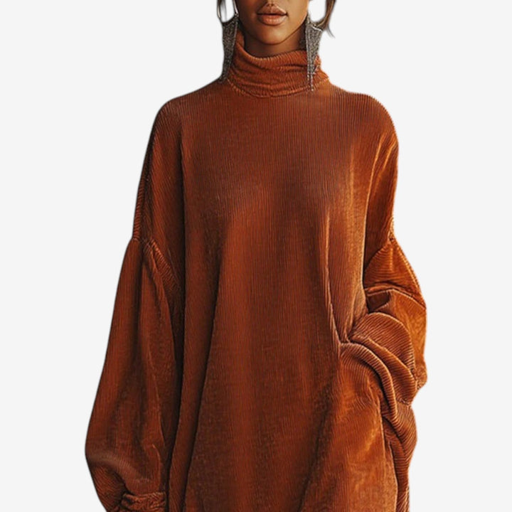 Inge | Damen Oversized Strickkleid mit Rollkragen