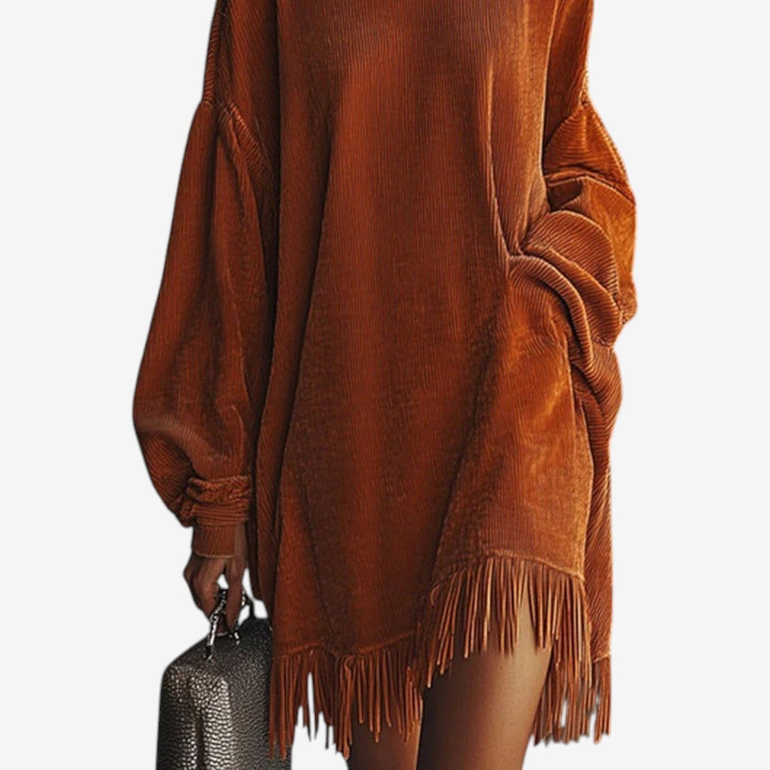 Inge | Damen Oversized Strickkleid mit Rollkragen