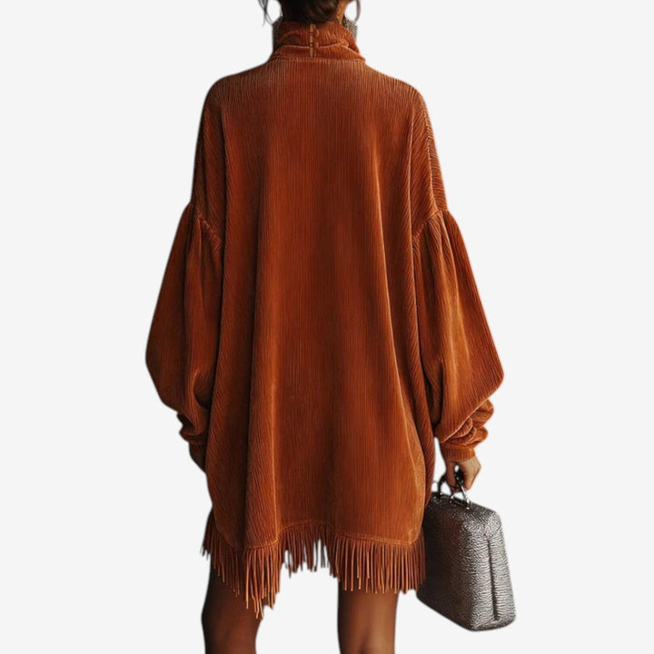 Inge | Damen Oversized Strickkleid mit Rollkragen