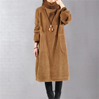 Kordula | Damen Midi Strickkleid mit Rollkragen für den Winter