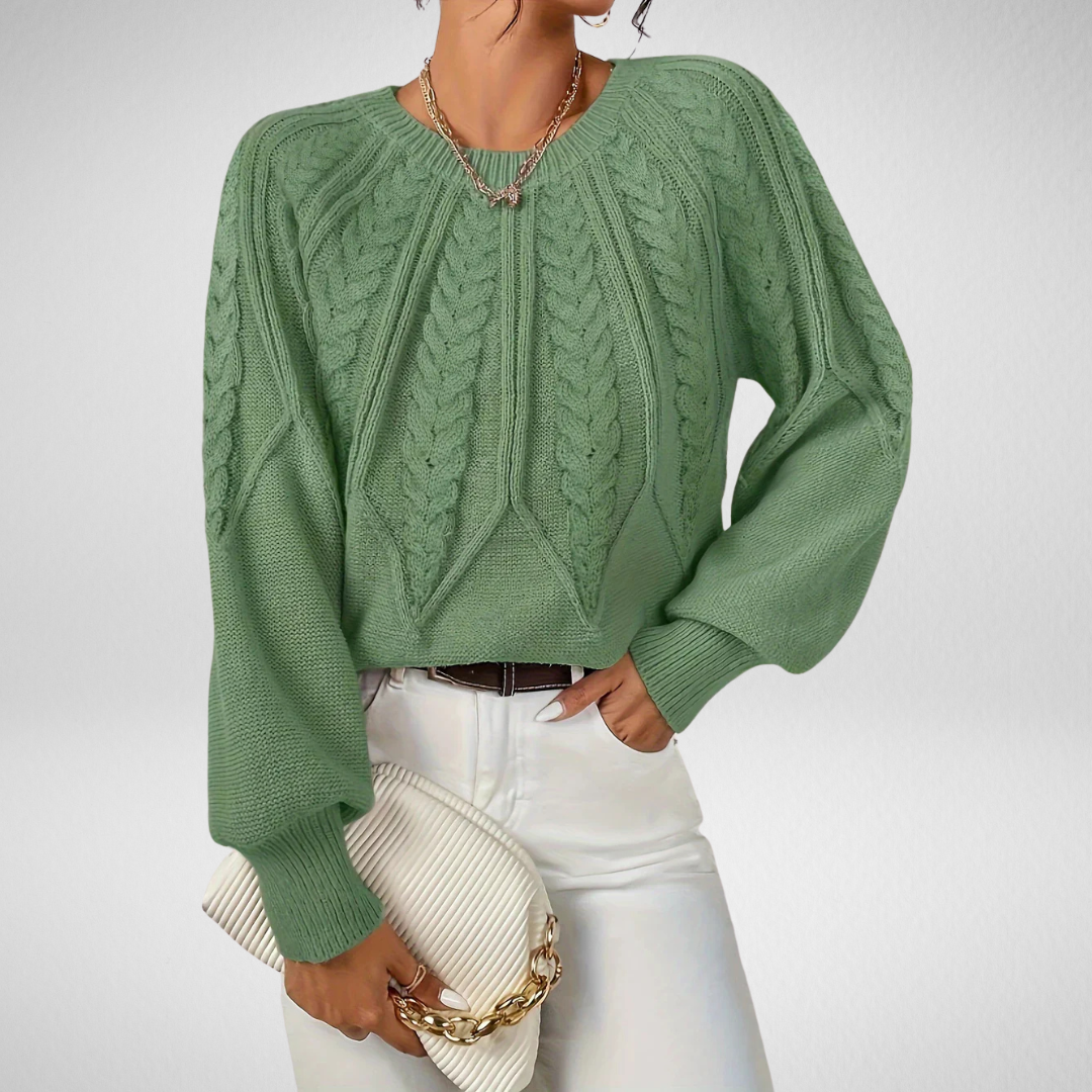Brunhilde | Damen Pullover mit Zopfmuster