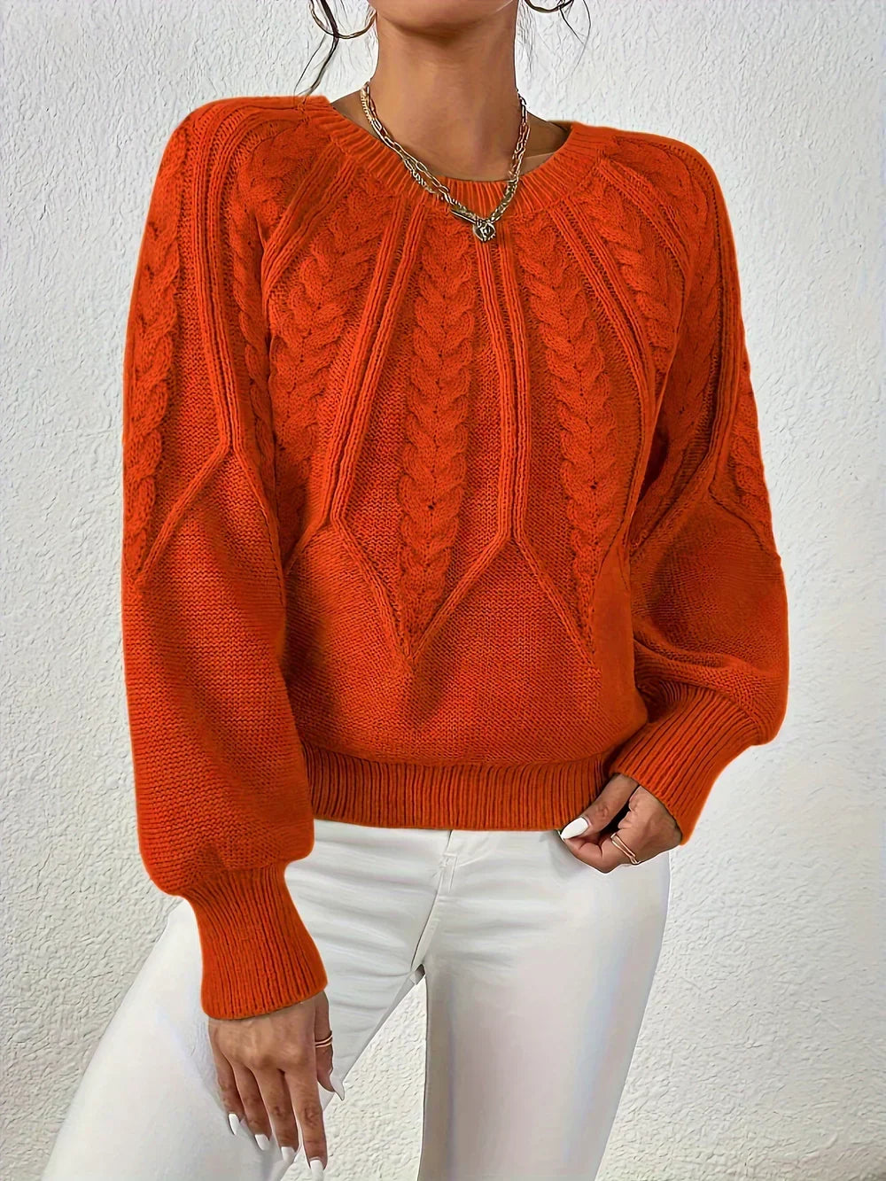 Brunhilde | Damen Pullover mit Zopfmuster