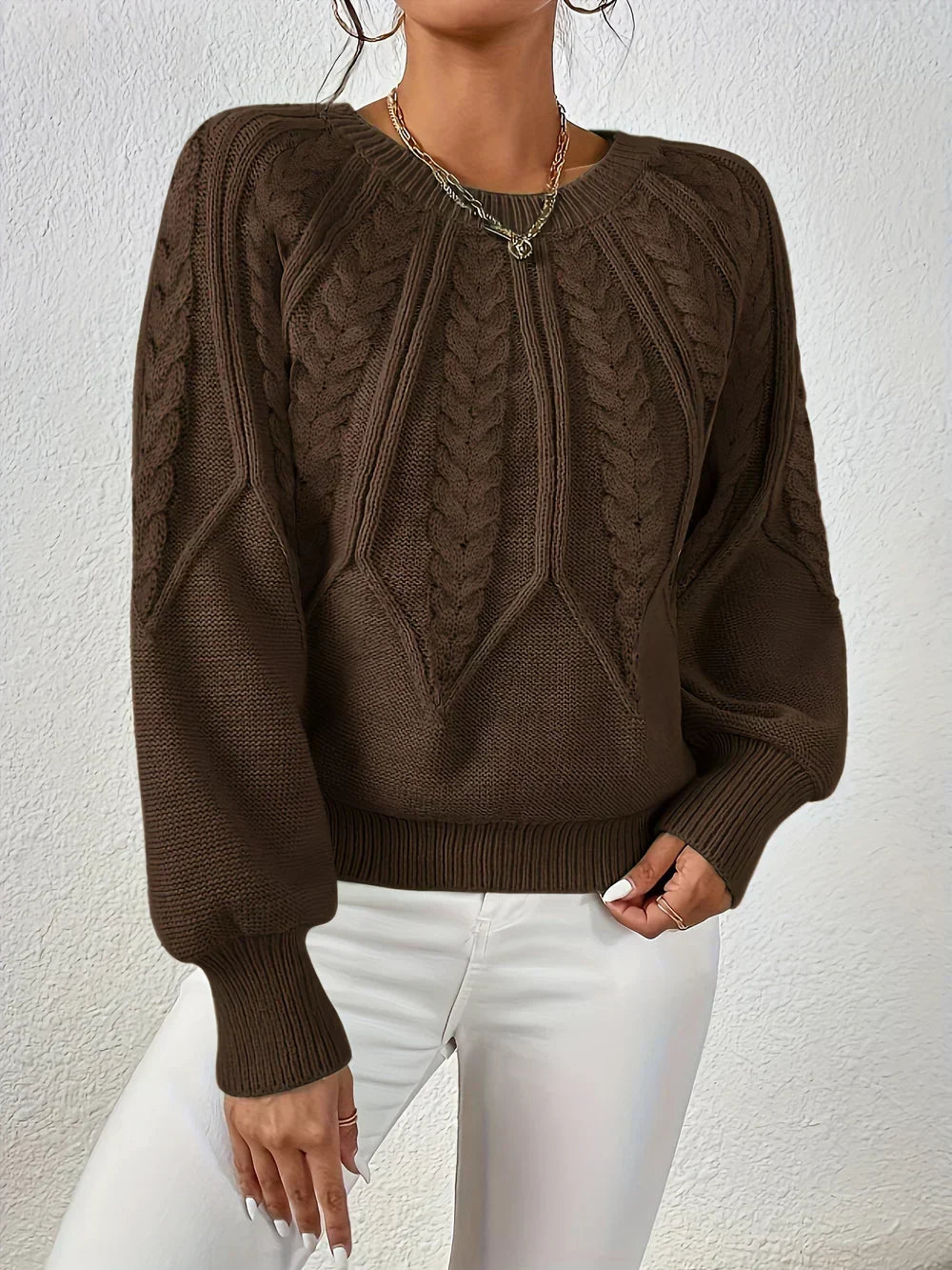 Brunhilde | Damen Pullover mit Zopfmuster