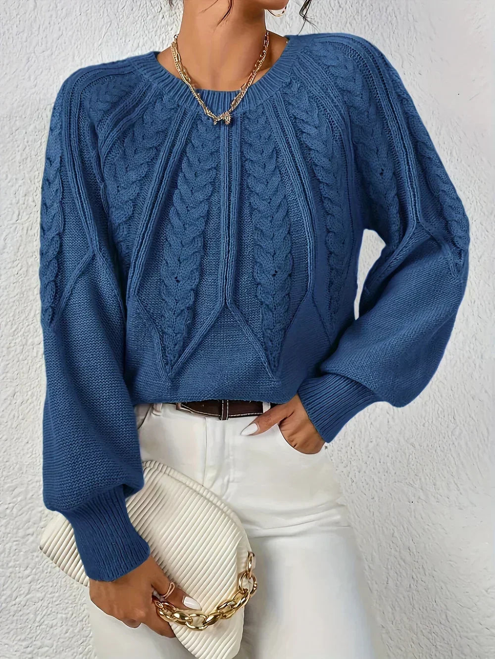 Brunhilde | Damen Pullover mit Zopfmuster