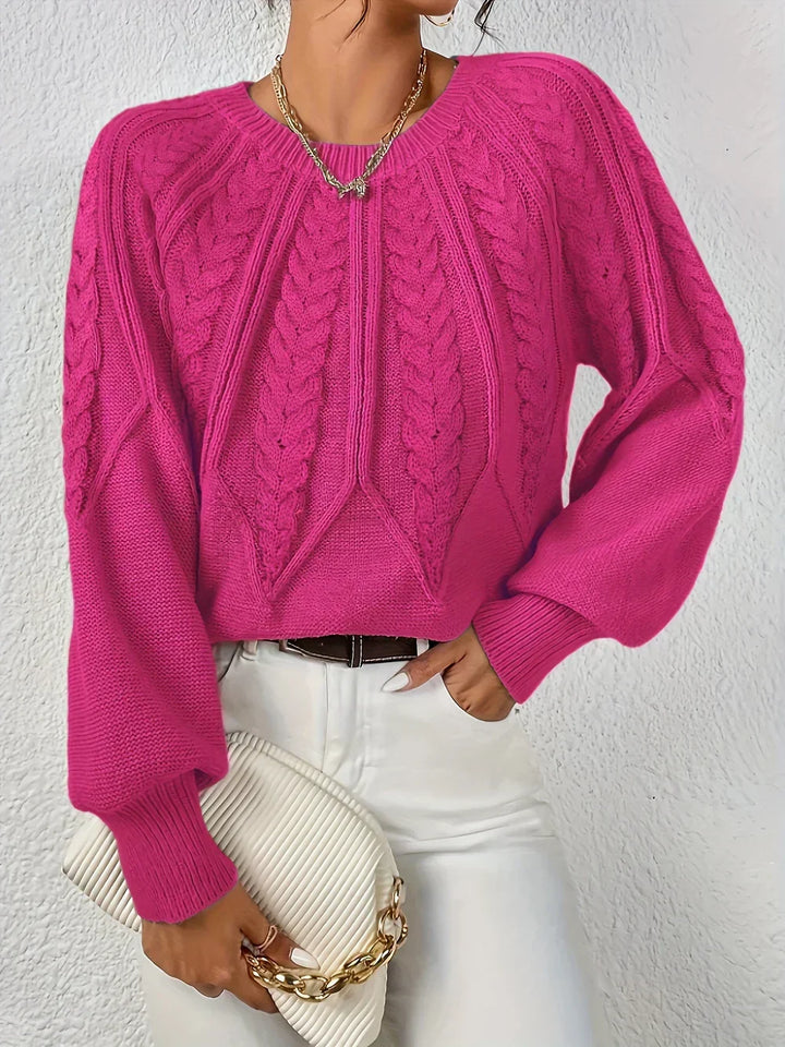 Brunhilde | Damen Pullover mit Zopfmuster