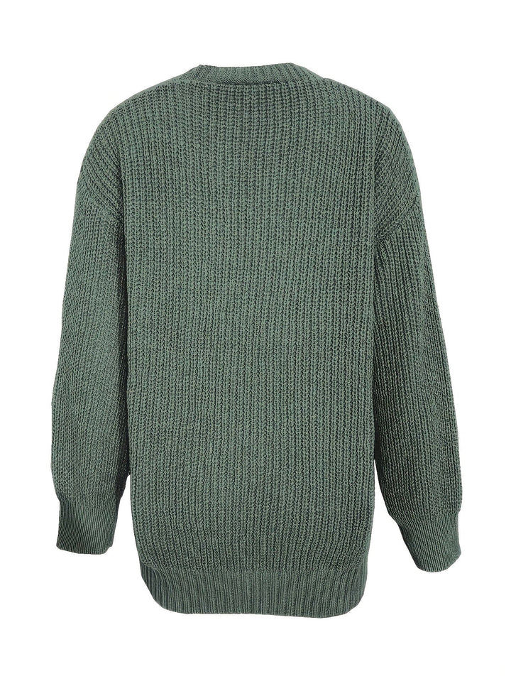 Brunike | Damen Oversize Strickjacke mit Knopfverschluss