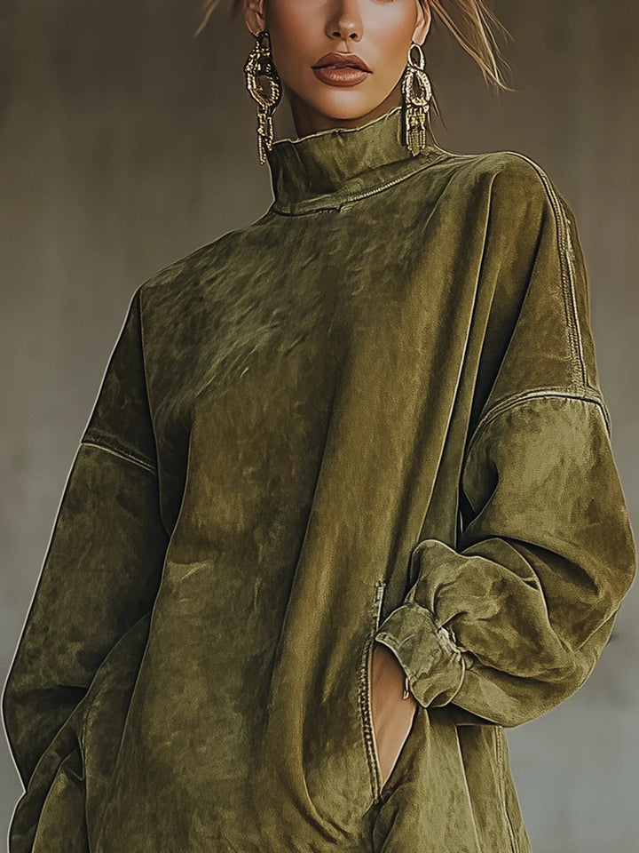 Vera | Oversized Damen Strickkleid mit Fransensaum
