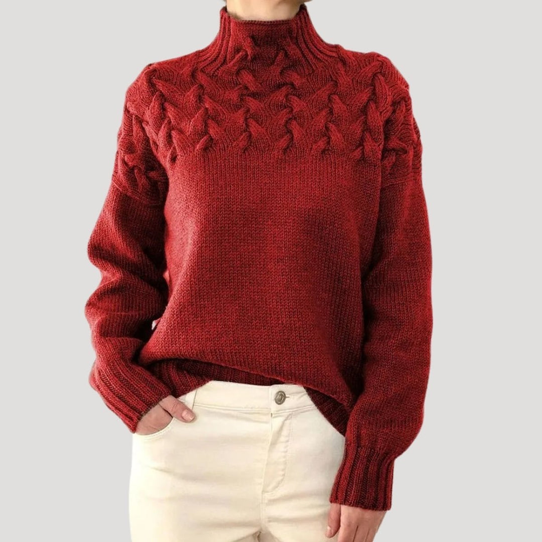 Paulina | Stilvoller und vielseitiger Rollkragenpullover im Kabelstrickdesign