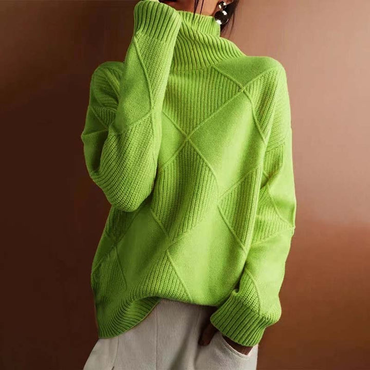 Analia | Stilvoller und bequemer Rollkragenpullover mit Rautendesign