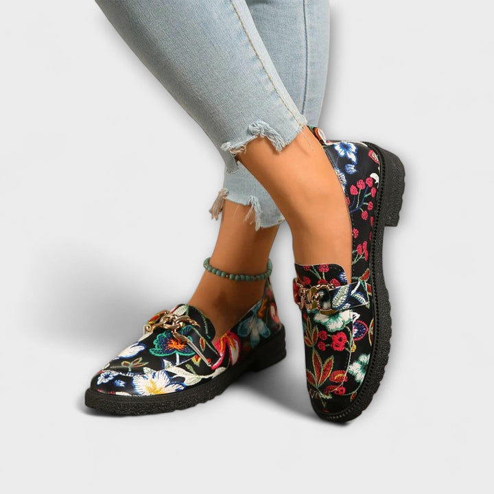 Orla - Multikleurige Loafers met Bloemenpatroon