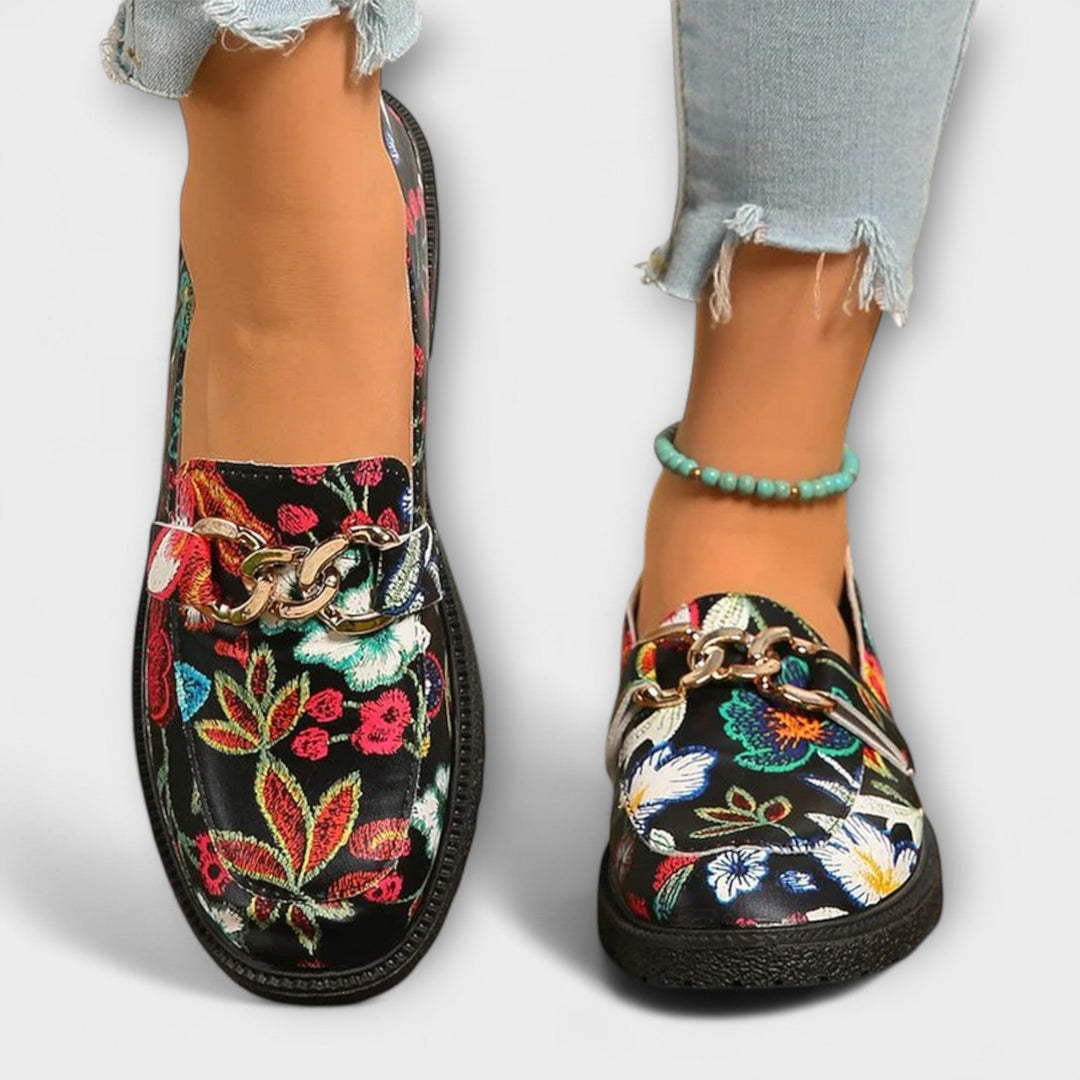 Orla - Multikleurige Loafers met Bloemenpatroon
