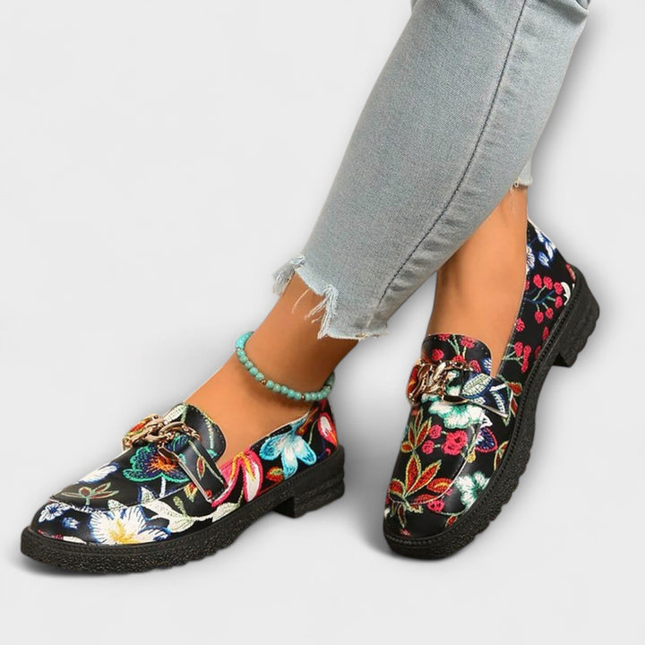 Orla - Multikleurige Loafers met Bloemenpatroon