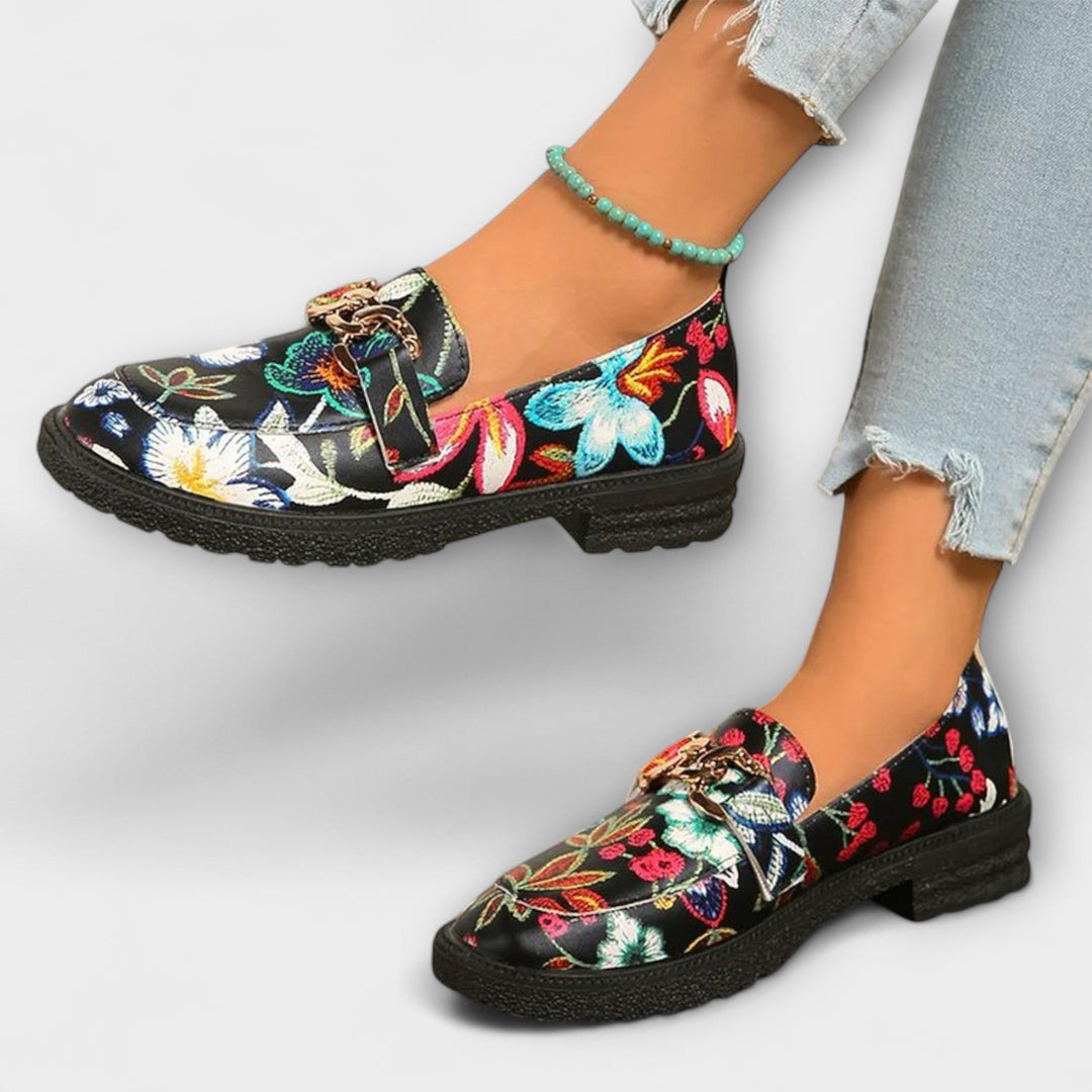 Orla - Multikleurige Loafers met Bloemenpatroon