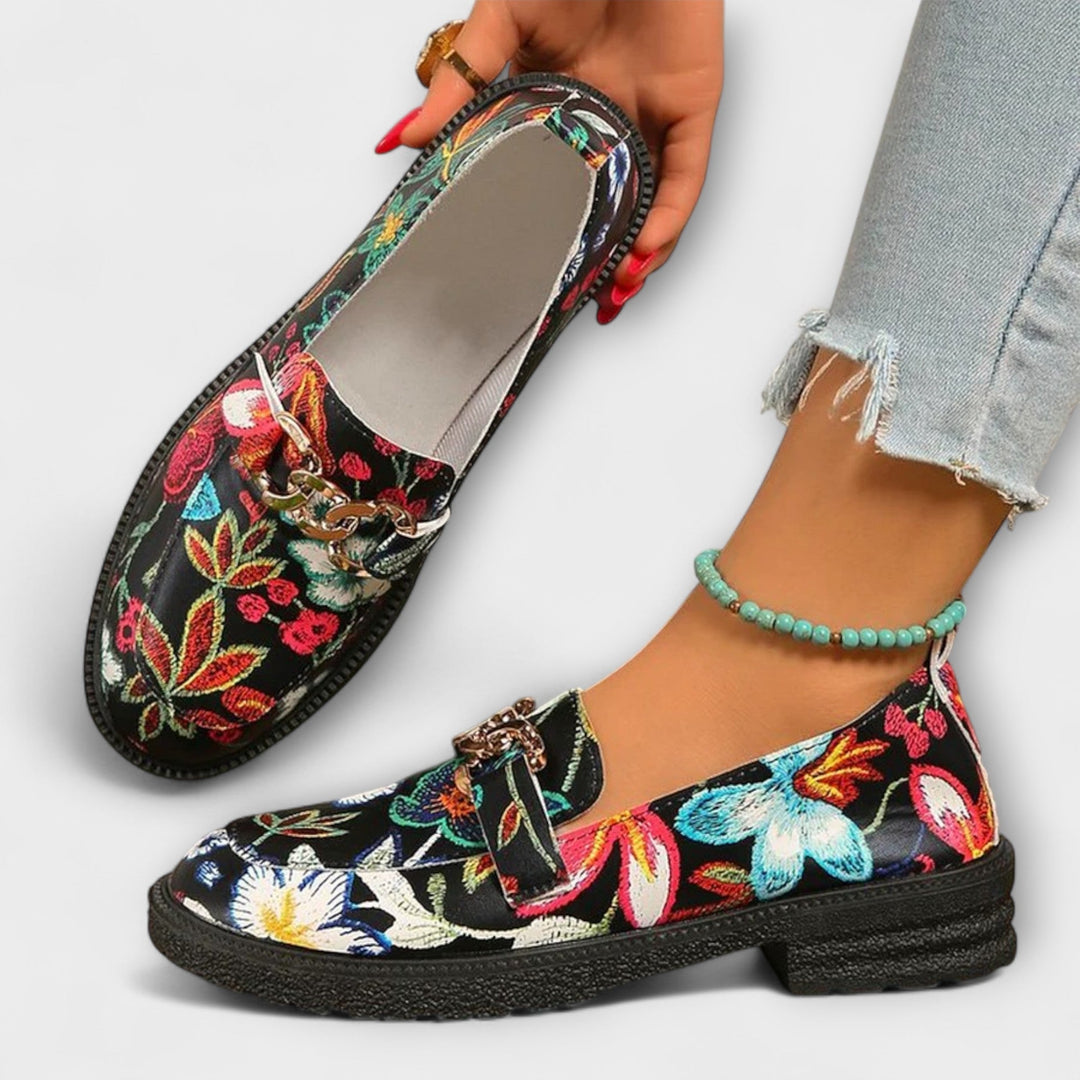 Orla - Multikleurige Loafers met Bloemenpatroon