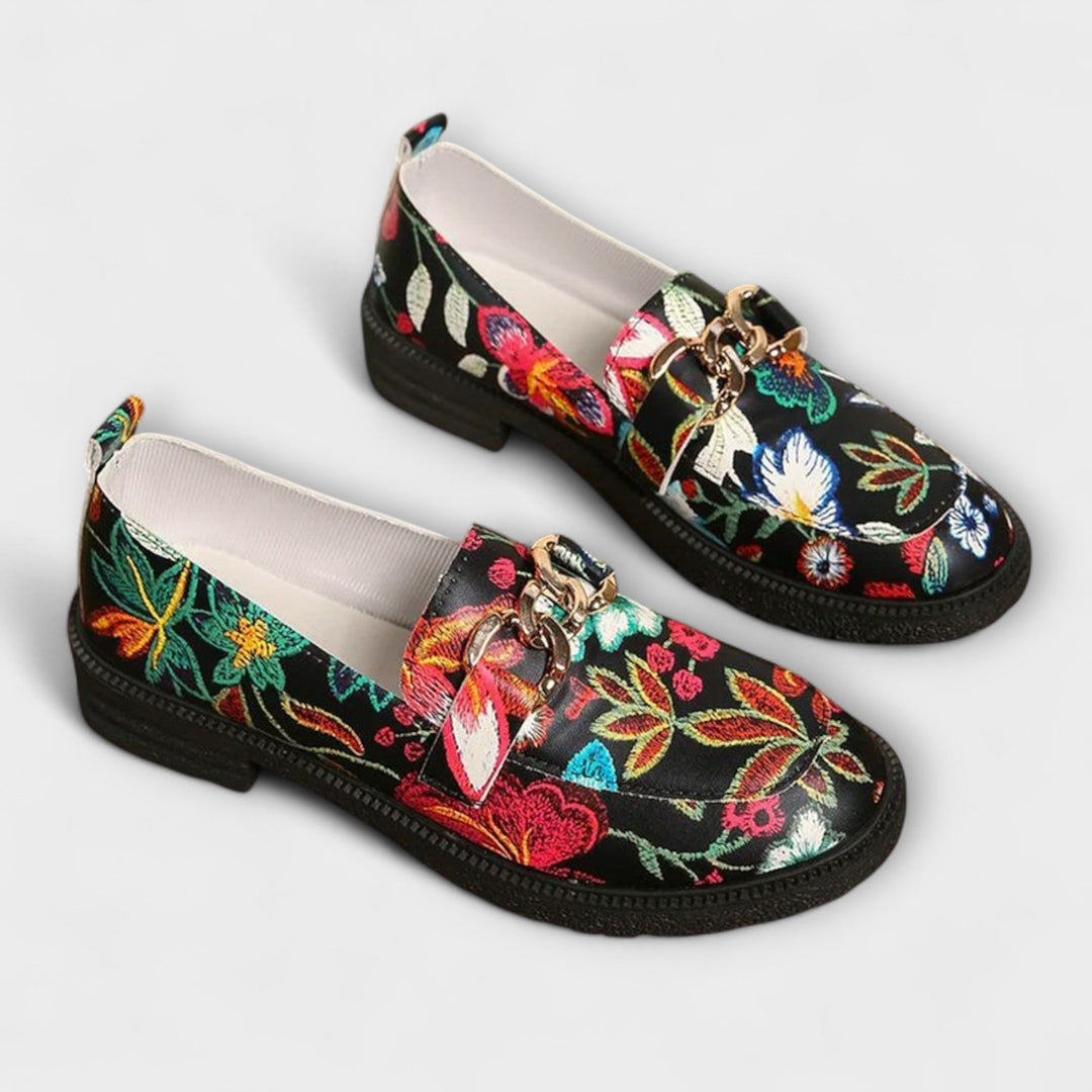 Orla - Multikleurige Loafers met Bloemenpatroon