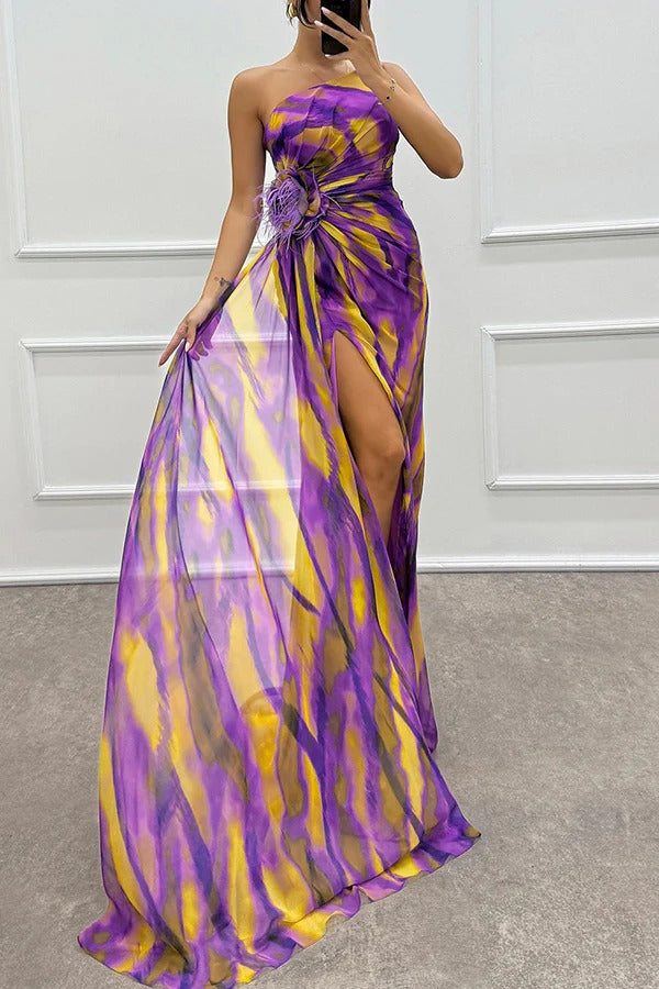 Fenna - Lebendige Elegante Drapierte Kleid