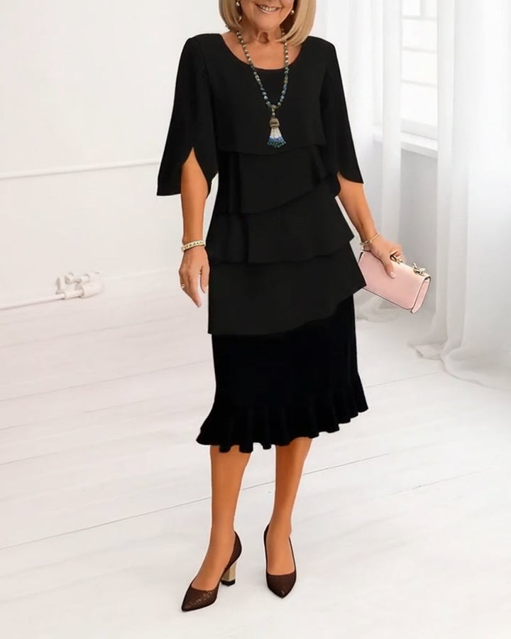 Patricia - Elegantes Komfort-Rüschkleid