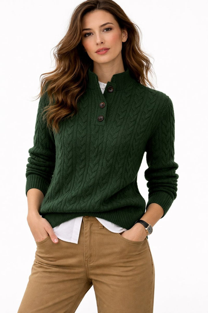 Marilyn | Eleganter Rollkragenpullover im Kabelstrickdesign