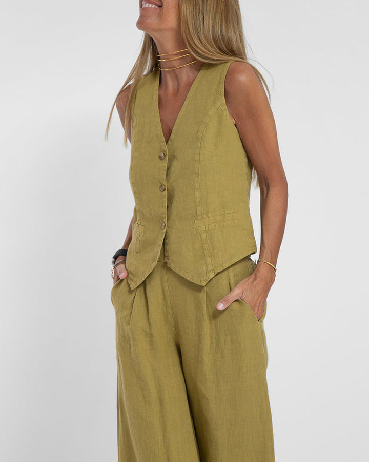 Stella - Damen Elegantes 2-teiliges Leinenset