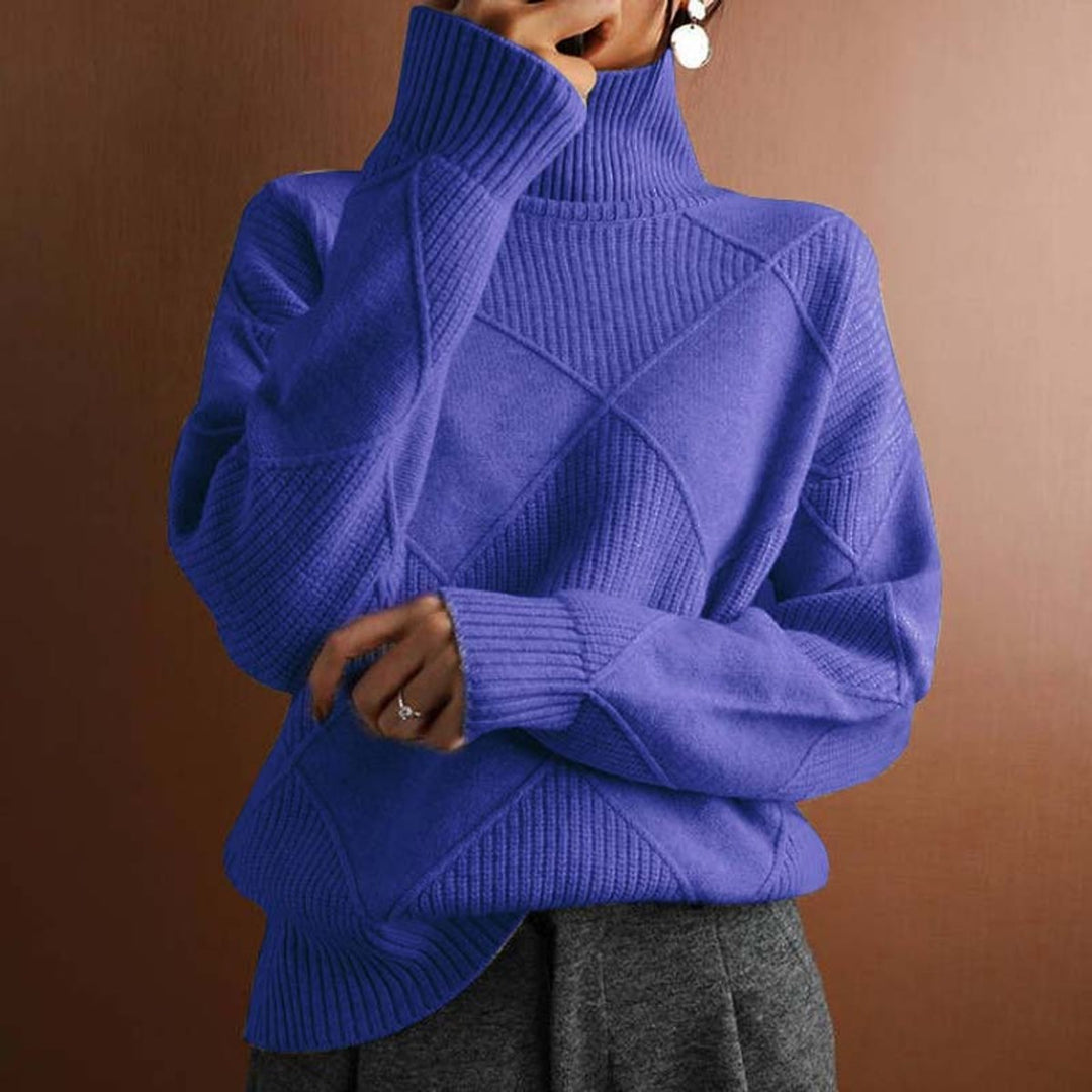 Analia | Stilvoller und bequemer Rollkragenpullover mit Rautendesign