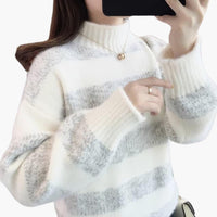 Madalyn | Klassischer Gestreifter Rollkragenpullover