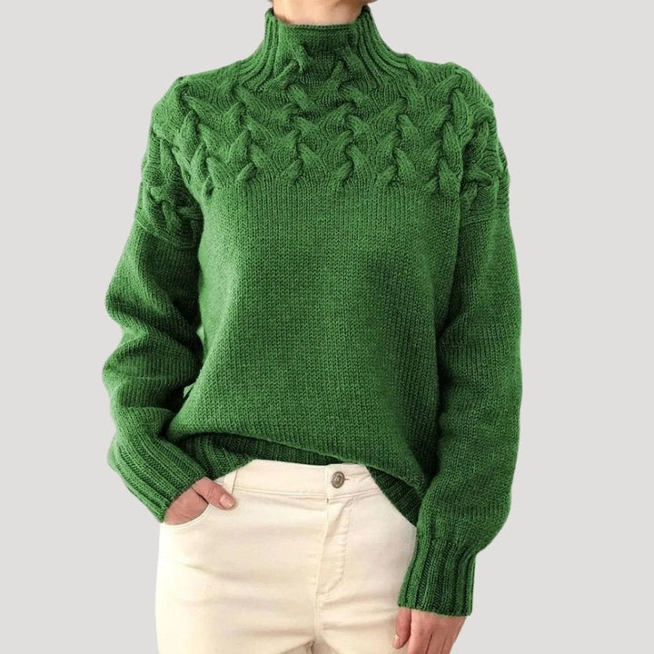 Paulina | Stilvoller und vielseitiger Rollkragenpullover im Kabelstrickdesign
