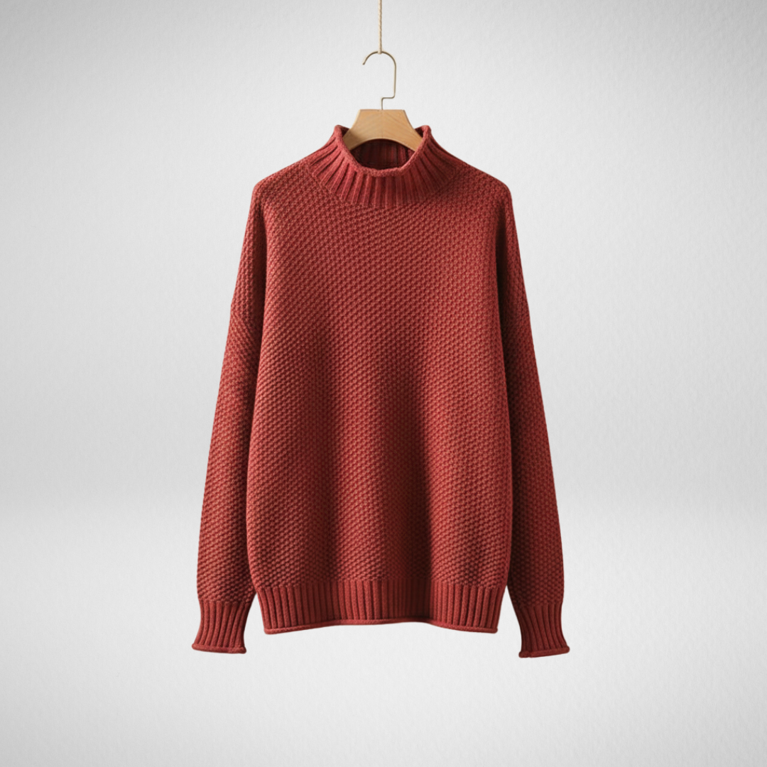 Edelma | Damen Strickpullover mit hohem Kragen