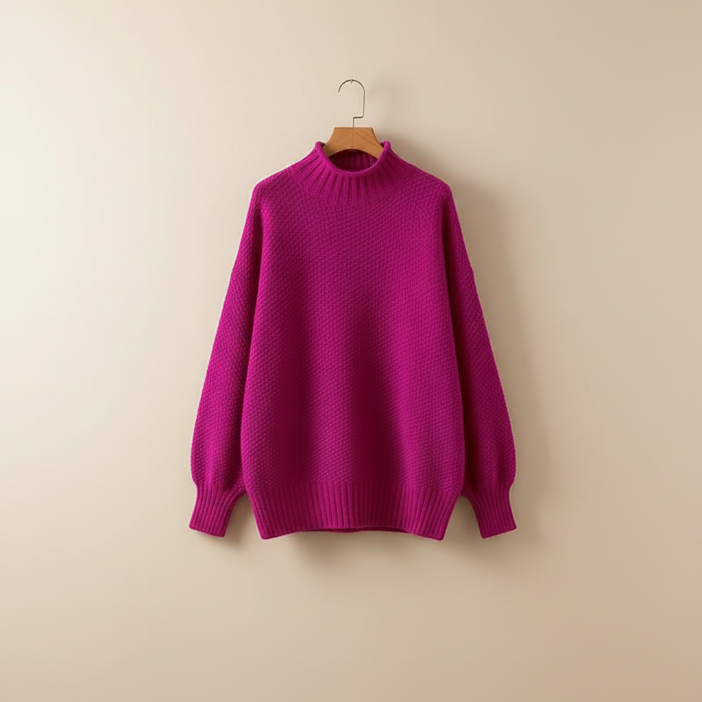 Edelma | Damen Strickpullover mit hohem Kragen