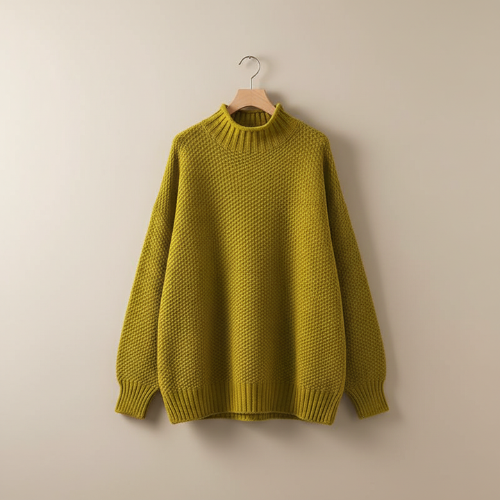 Edelma | Damen Strickpullover mit hohem Kragen