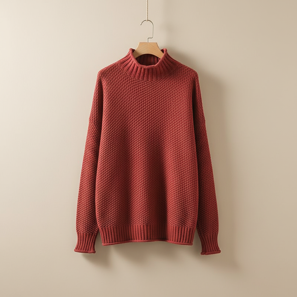 Edelma | Damen Strickpullover mit hohem Kragen