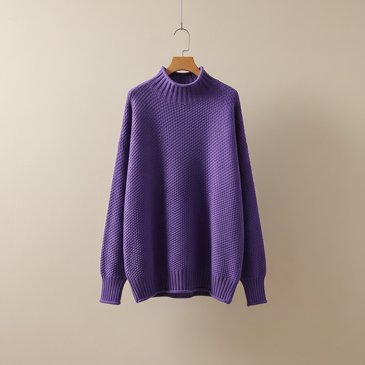 Edelma | Damen Strickpullover mit hohem Kragen