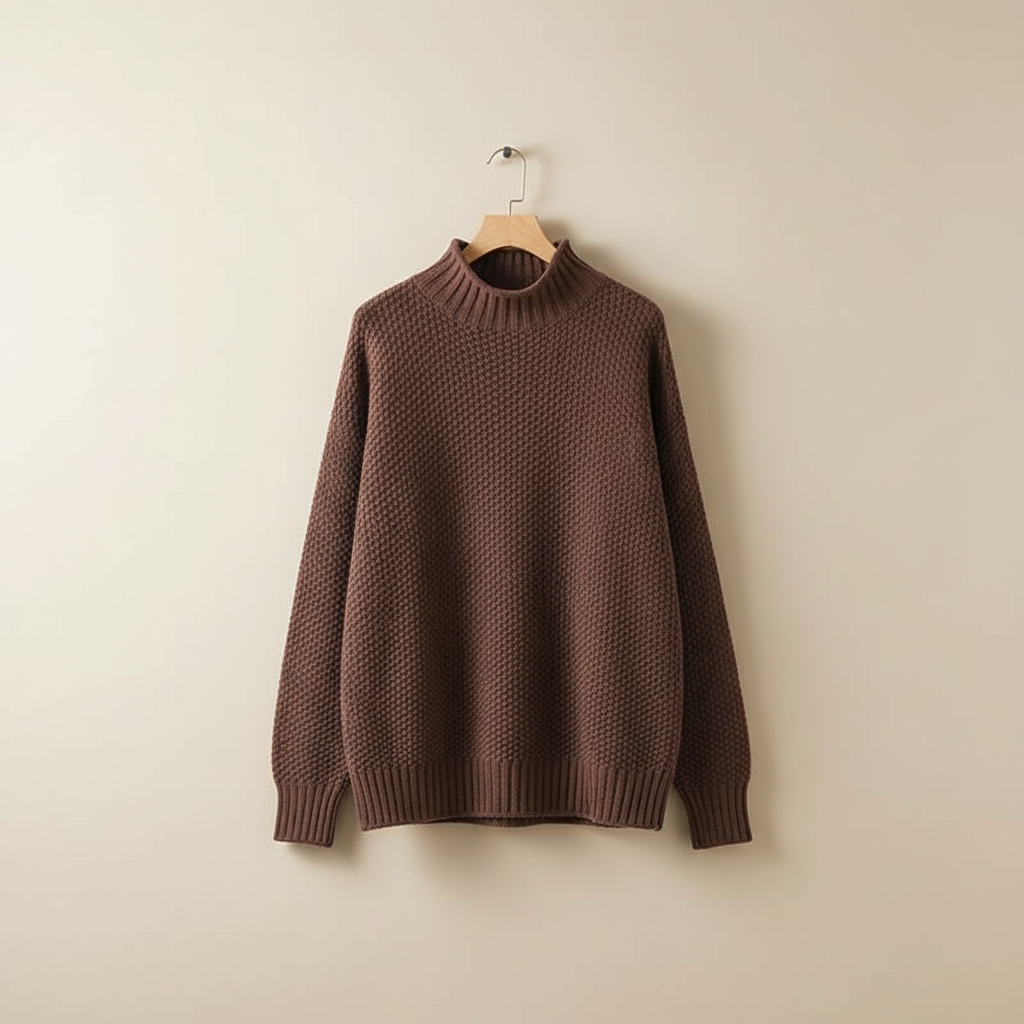 Edelma | Damen Strickpullover mit hohem Kragen