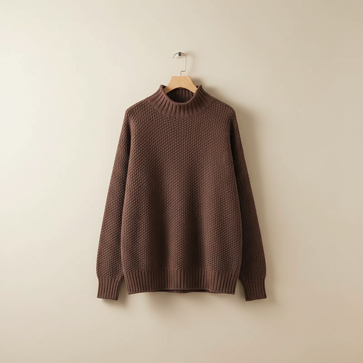 Edelma | Damen Strickpullover mit hohem Kragen