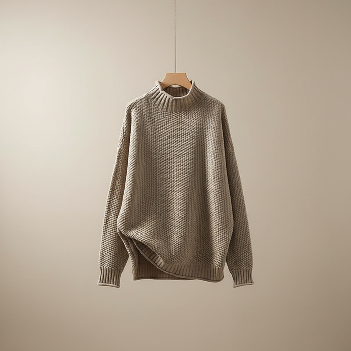 Edelma | Damen Strickpullover mit hohem Kragen