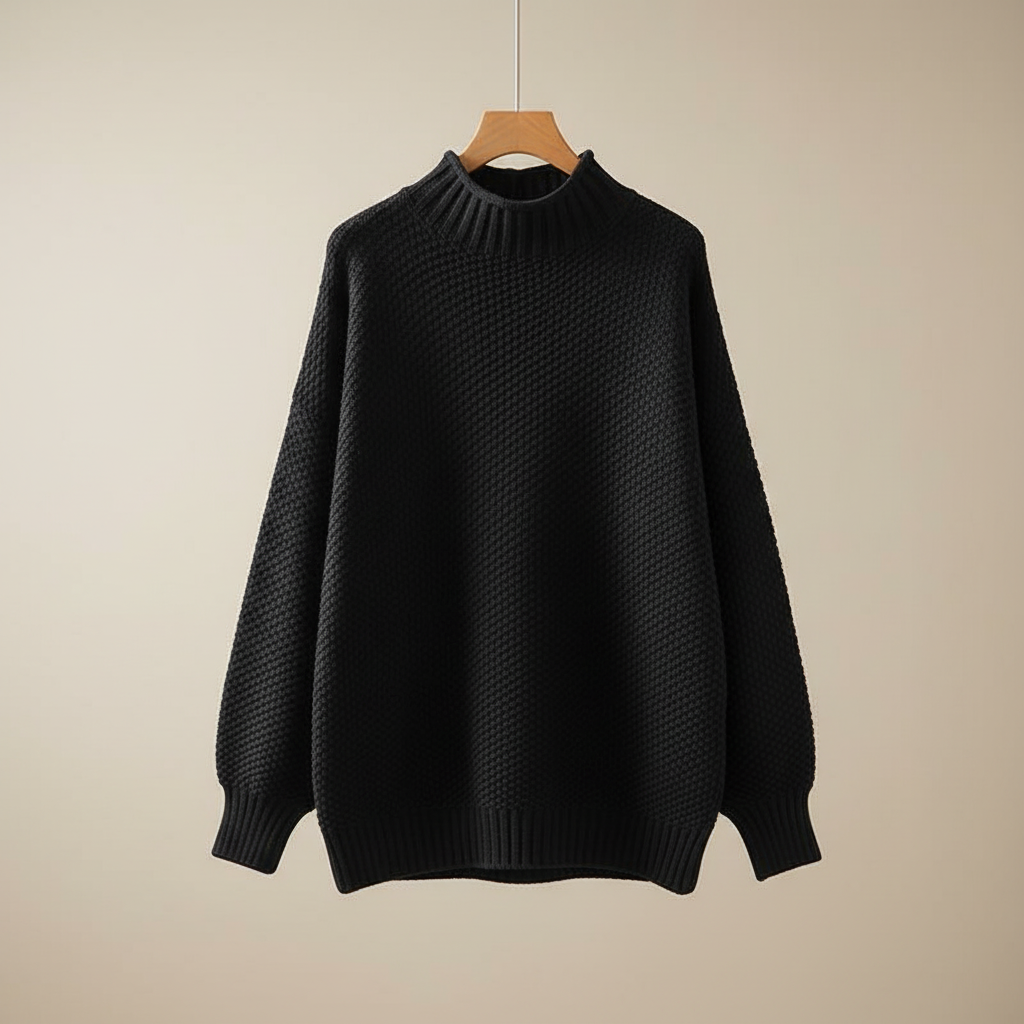 Edelma | Damen Strickpullover mit hohem Kragen