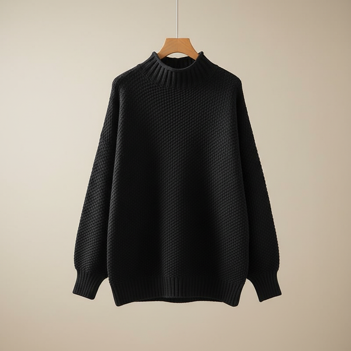 Edelma | Damen Strickpullover mit hohem Kragen
