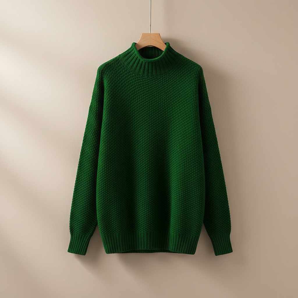 Edelma | Damen Strickpullover mit hohem Kragen