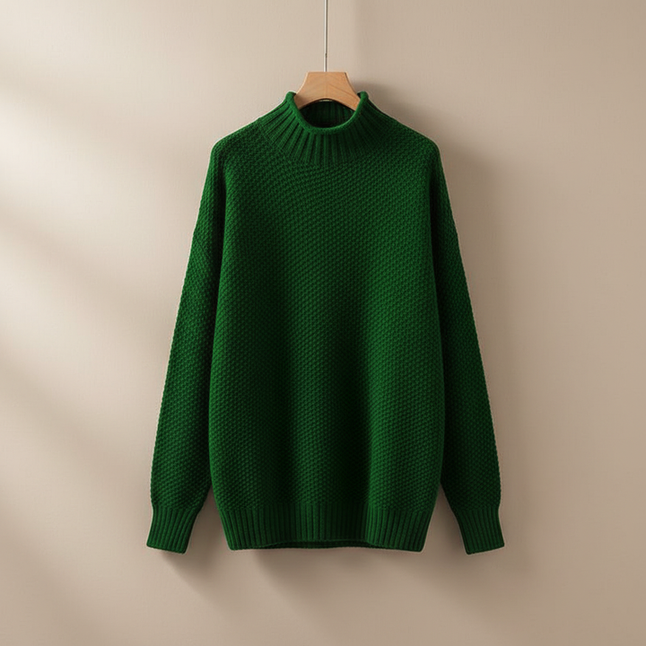 Edelma | Damen Strickpullover mit hohem Kragen