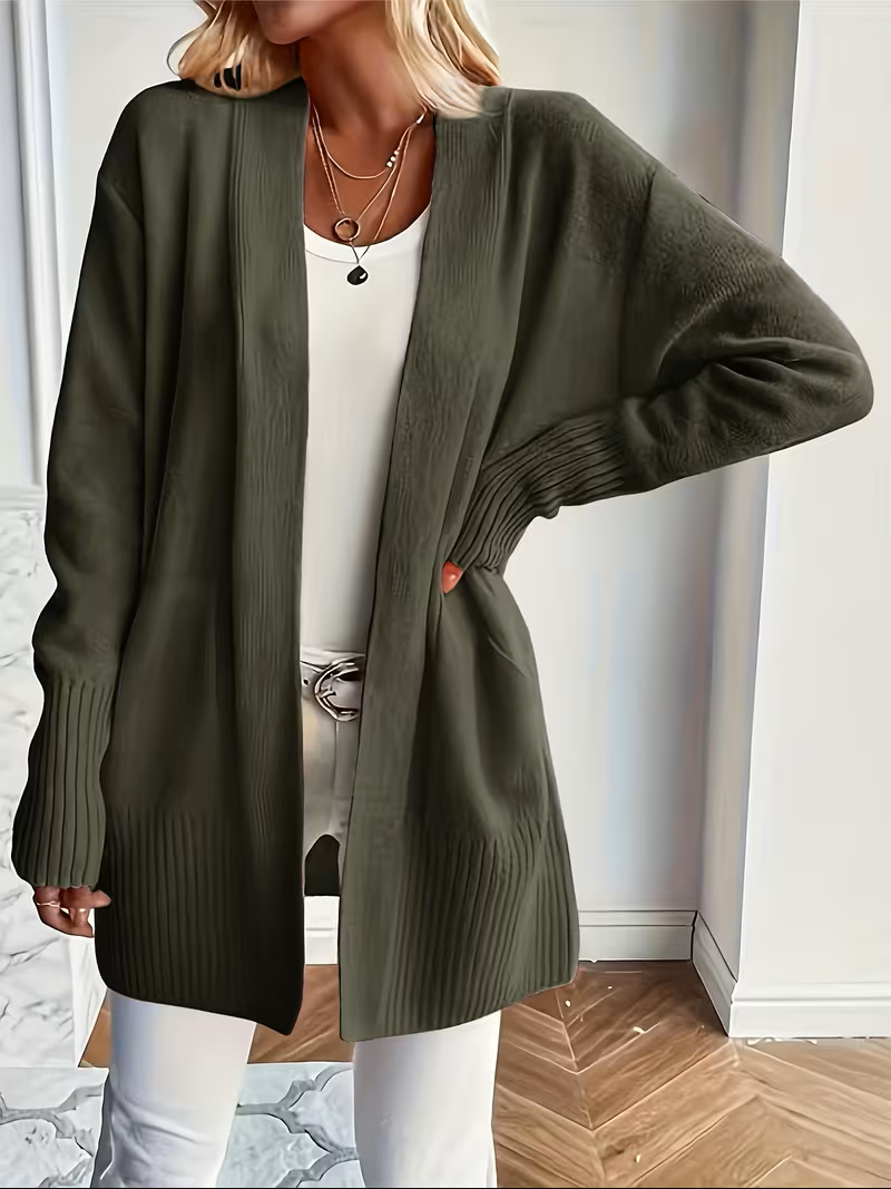 Edelrika | Damen Offene Oversize-Strickjacke