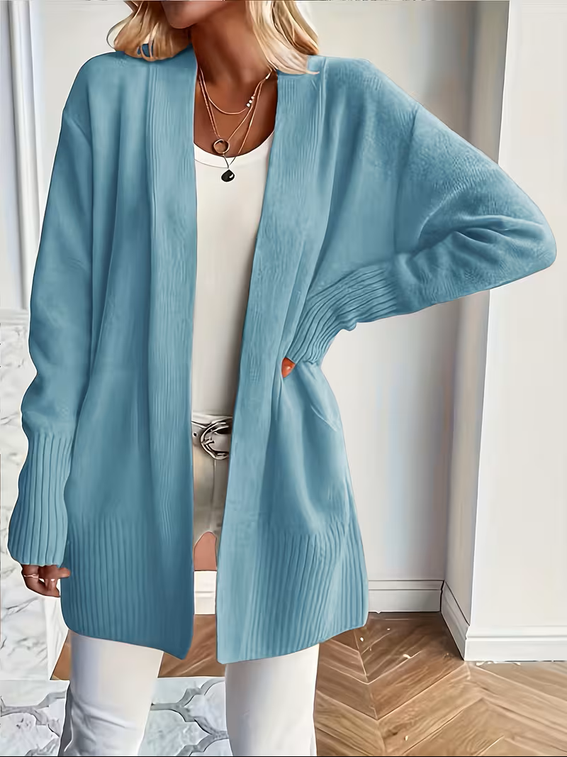 Edelrika | Damen Offene Oversize-Strickjacke