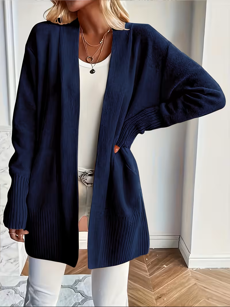 Edelrika | Damen Offene Oversize-Strickjacke