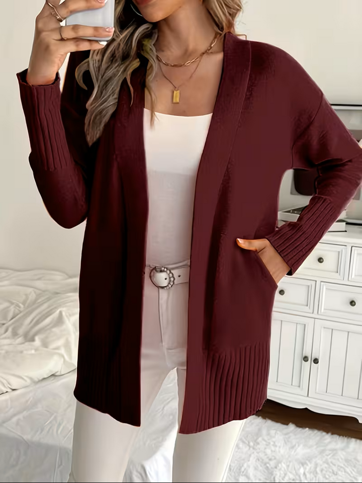 Edelrika | Damen Offene Oversize-Strickjacke