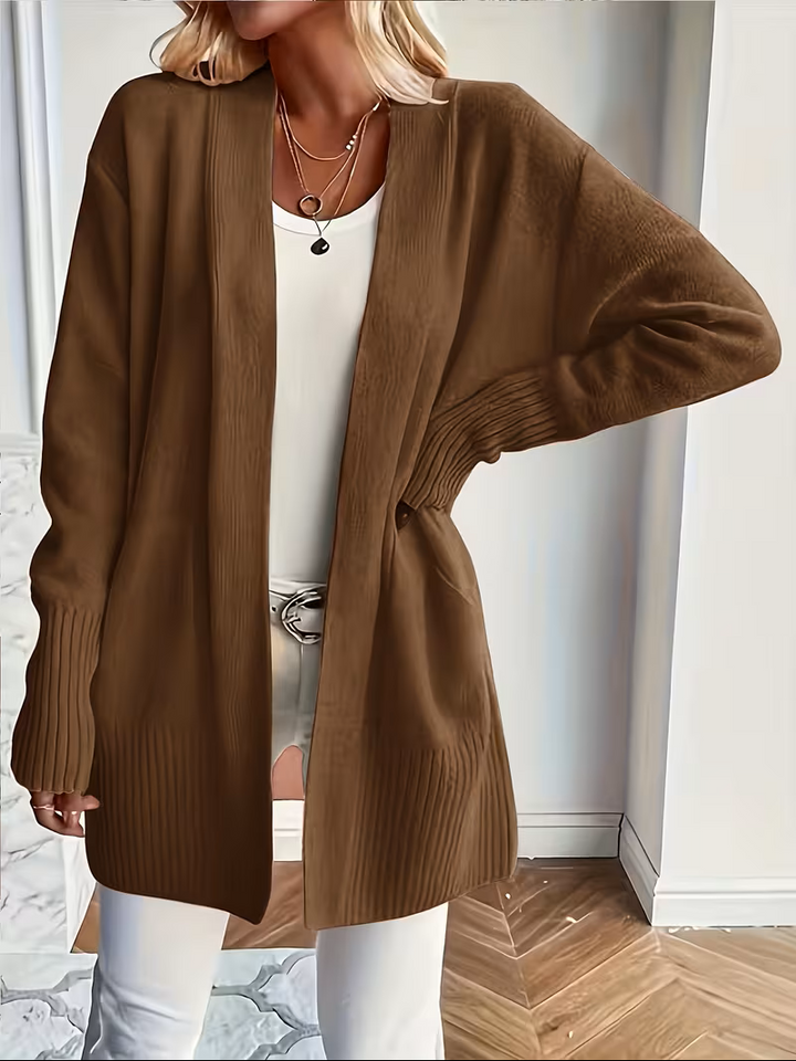 Edelrika | Damen Offene Oversize-Strickjacke