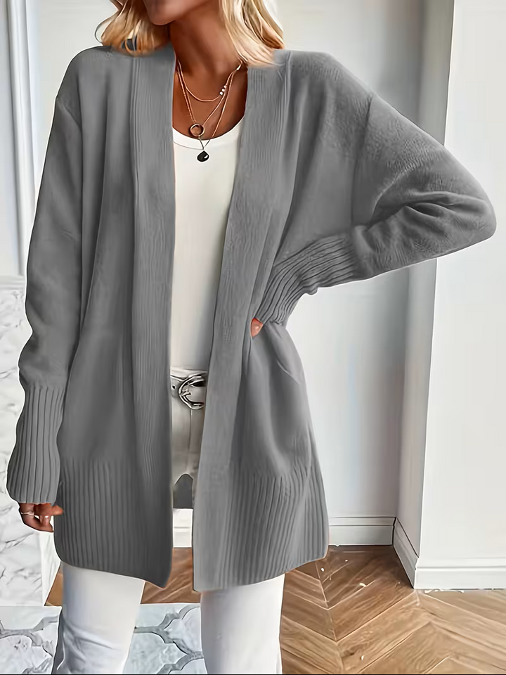 Edelrika | Damen Offene Oversize-Strickjacke