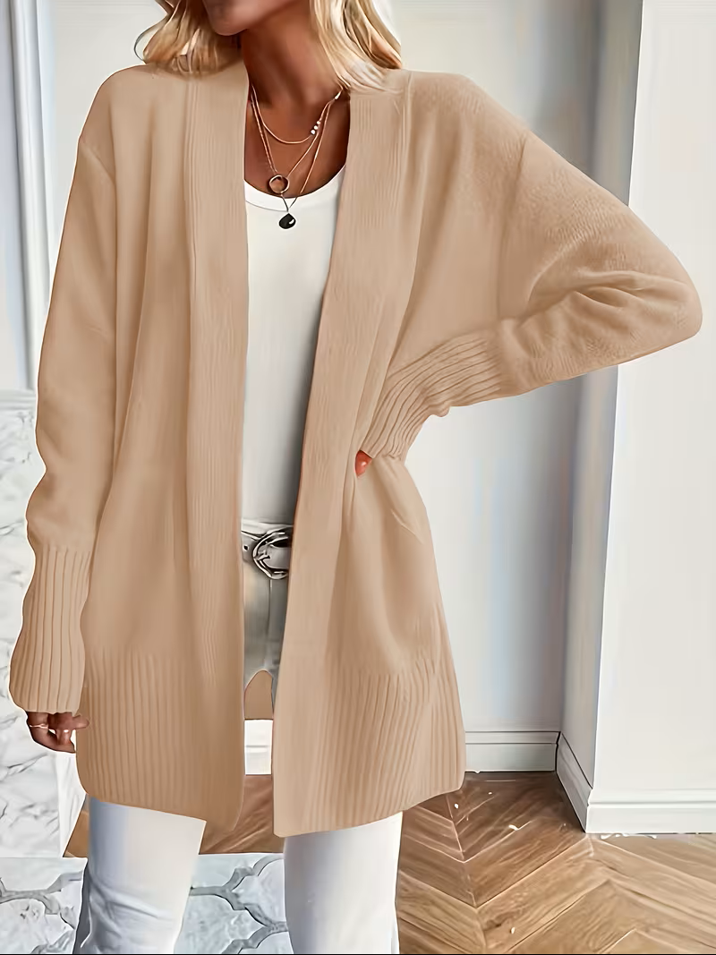 Edelrika | Damen Offene Oversize-Strickjacke