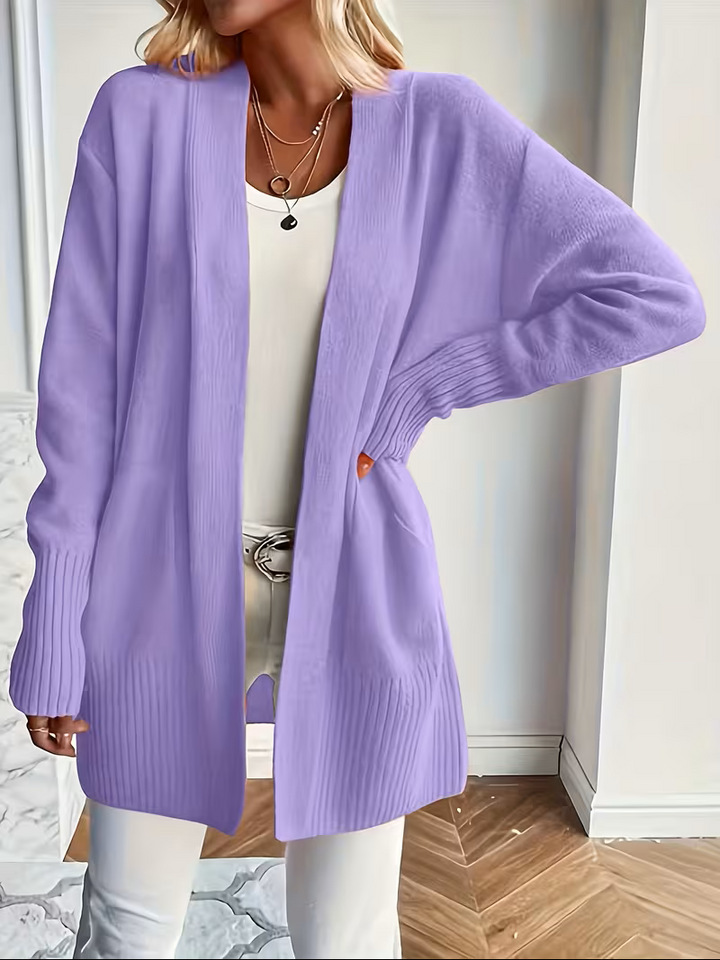 Edelrika | Damen Offene Oversize-Strickjacke