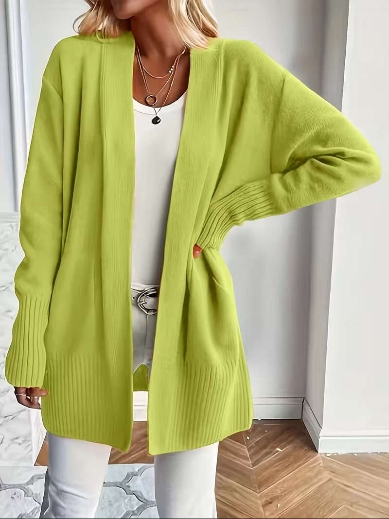 Edelrika | Damen Offene Oversize-Strickjacke