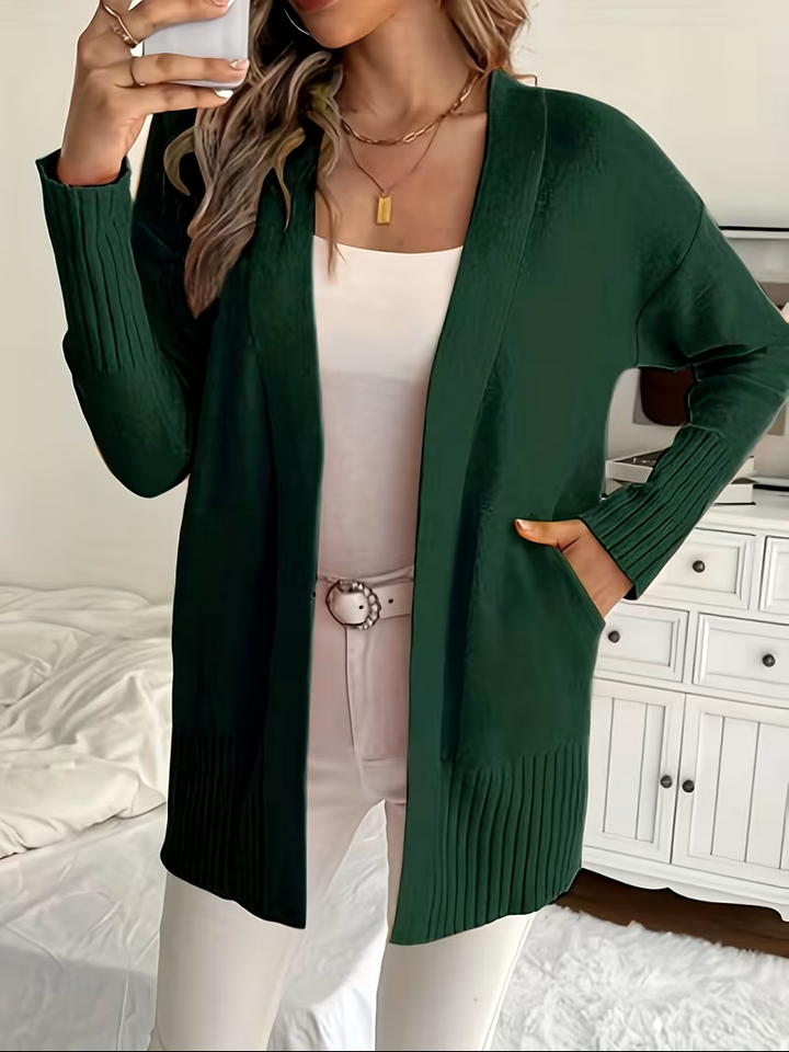 Edelrika | Damen Offene Oversize-Strickjacke